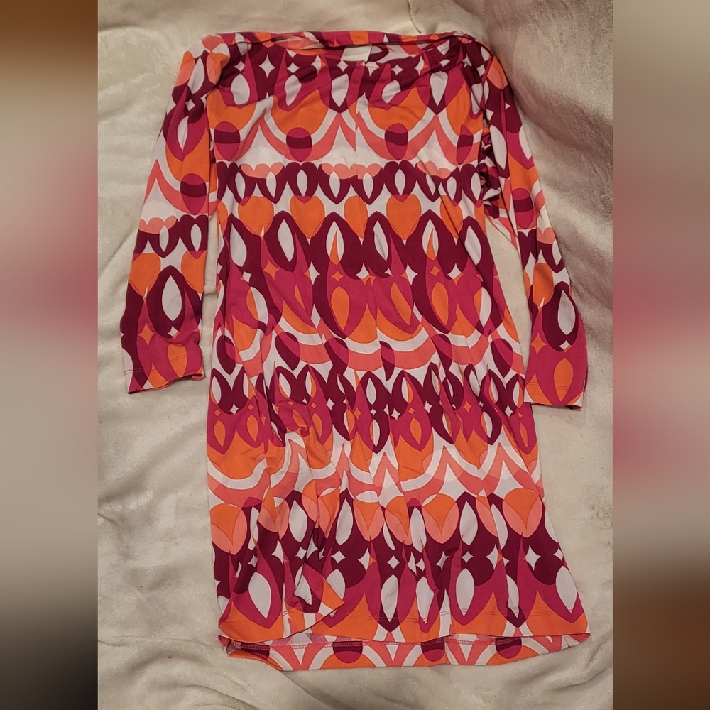 Ali Ro Pink and Orange Geometric Dress